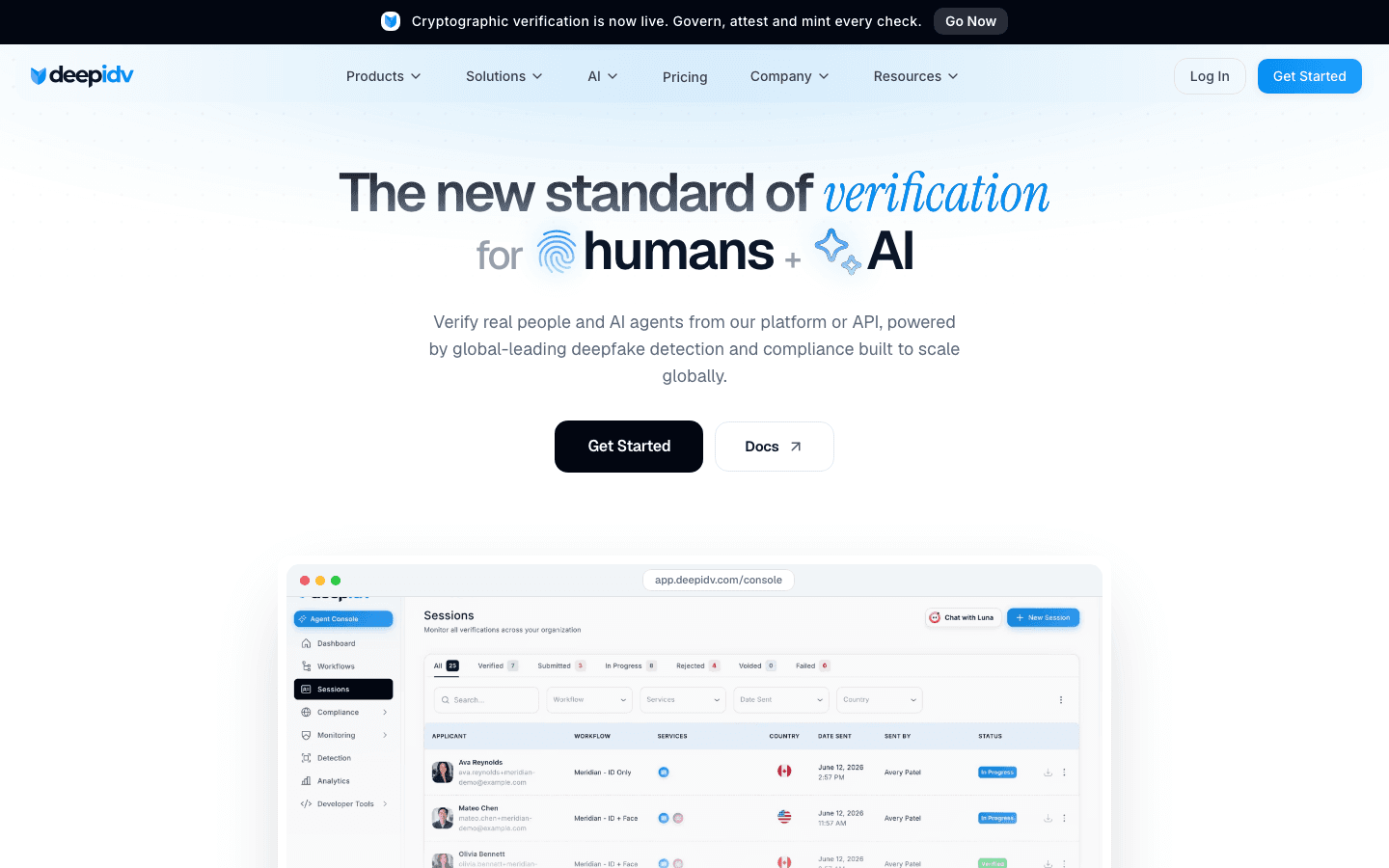 DeepIDV product screenshot