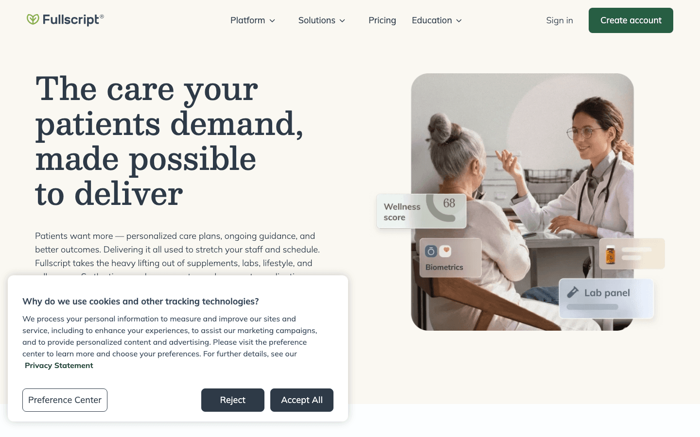 Fullscript product screenshot